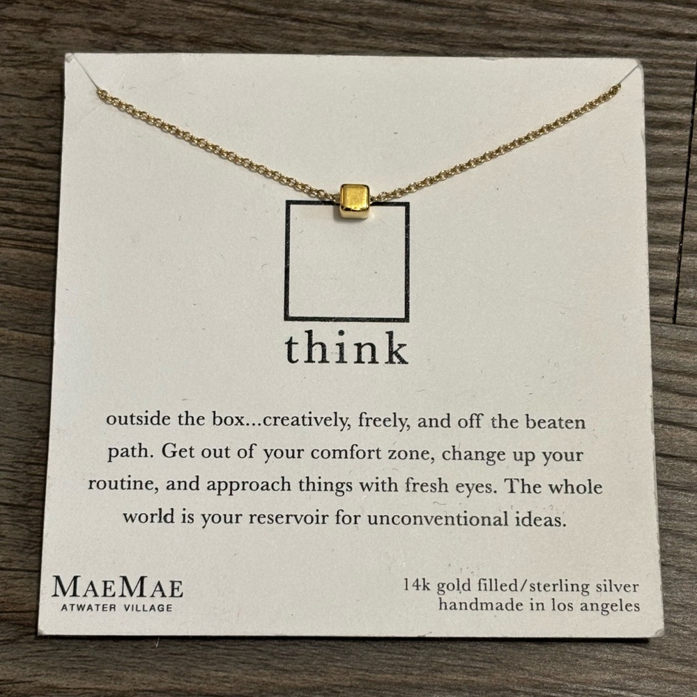 MaeMae Gold Think Outside The Box Necklace